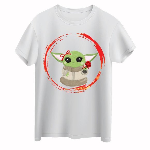 Shirts Baby Yoda Girl With Flowers For Mothers Day Birthday Tee